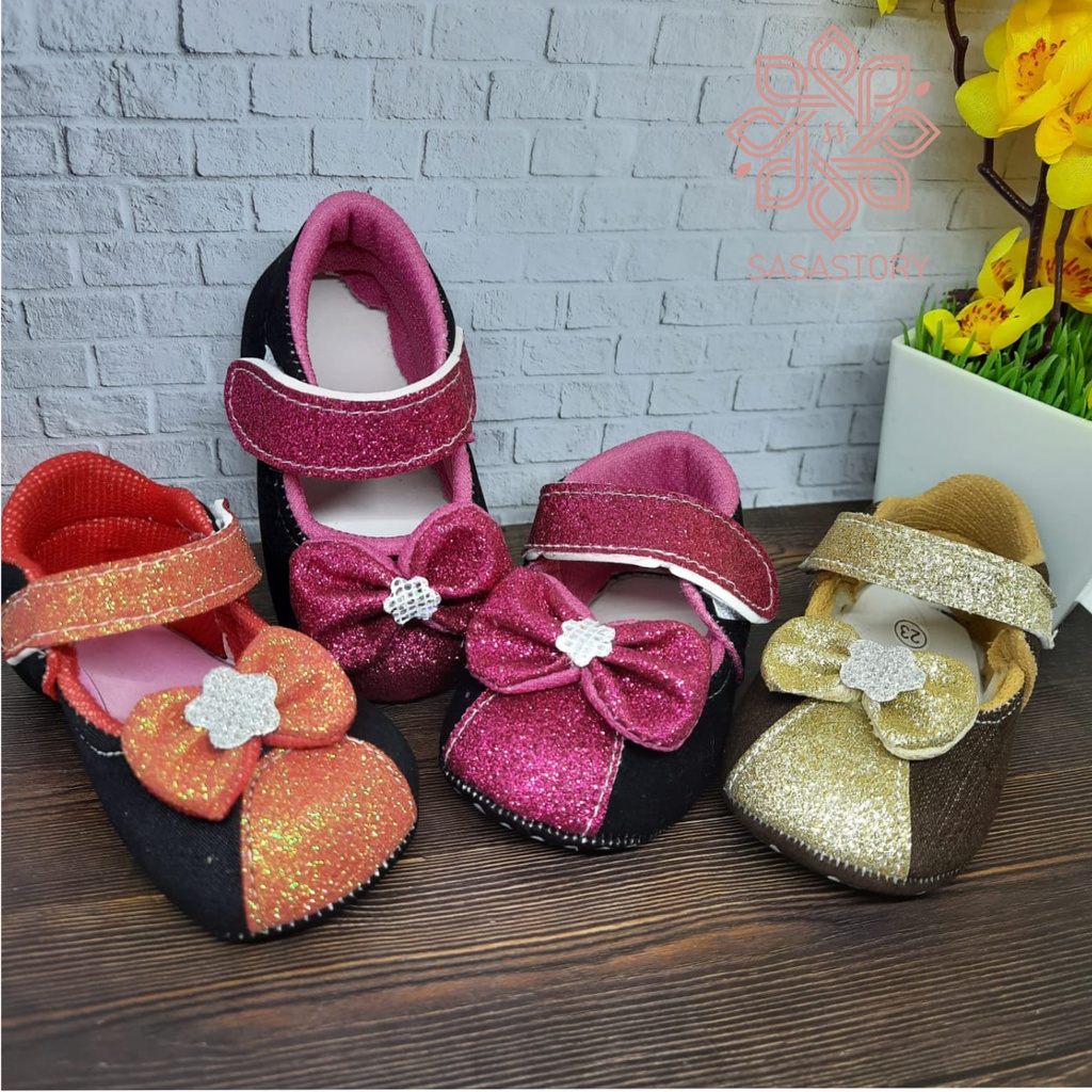 SEPATU PREWALKER BABY BAYI ANAK PEREMPUAN PITA 0-12 BULAN GP05