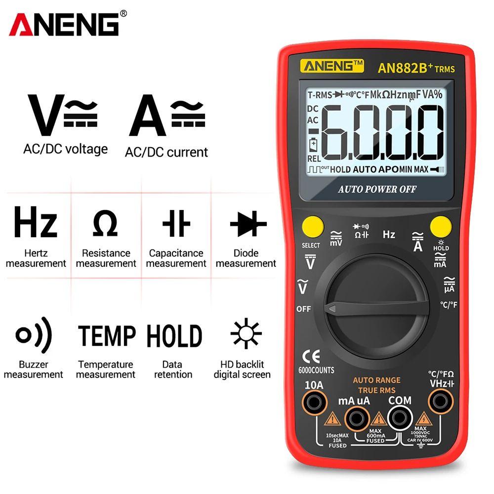 Solighter Digital Smart Multimeter Multifungsi Presisi Tinggi True RMS Dengan Pengukur Tegangan Temprature