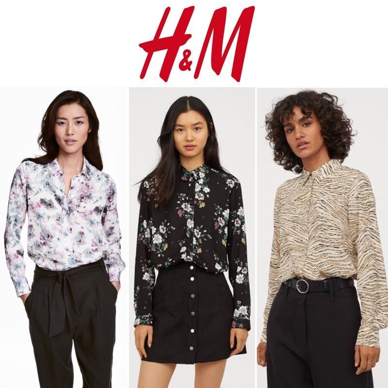 H*M SATIN SILK LONGSLEEVE SHIRT-ORIGINAL 100%