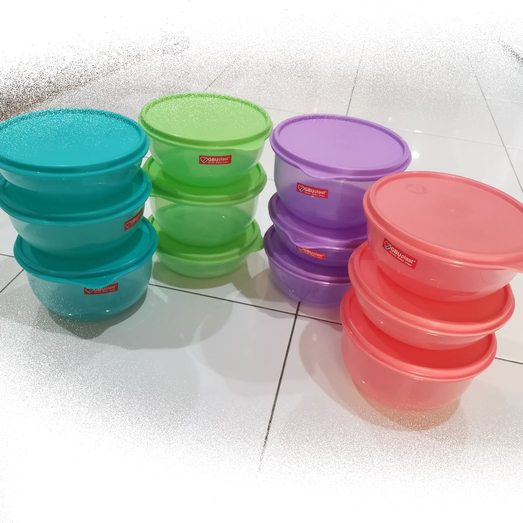 KLF - [WARNA RANDOM / CHAT] [HARGA 1 SET 3 UKURAN] kotak bekal makan bulat sealware lunch box toples