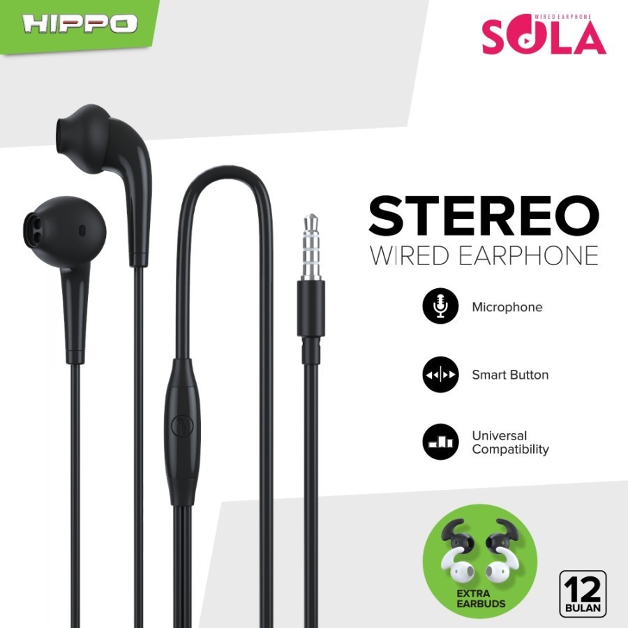 Headset With Mic HIPPO SOLA Headset Stereo Earphone Jack 3.5mm