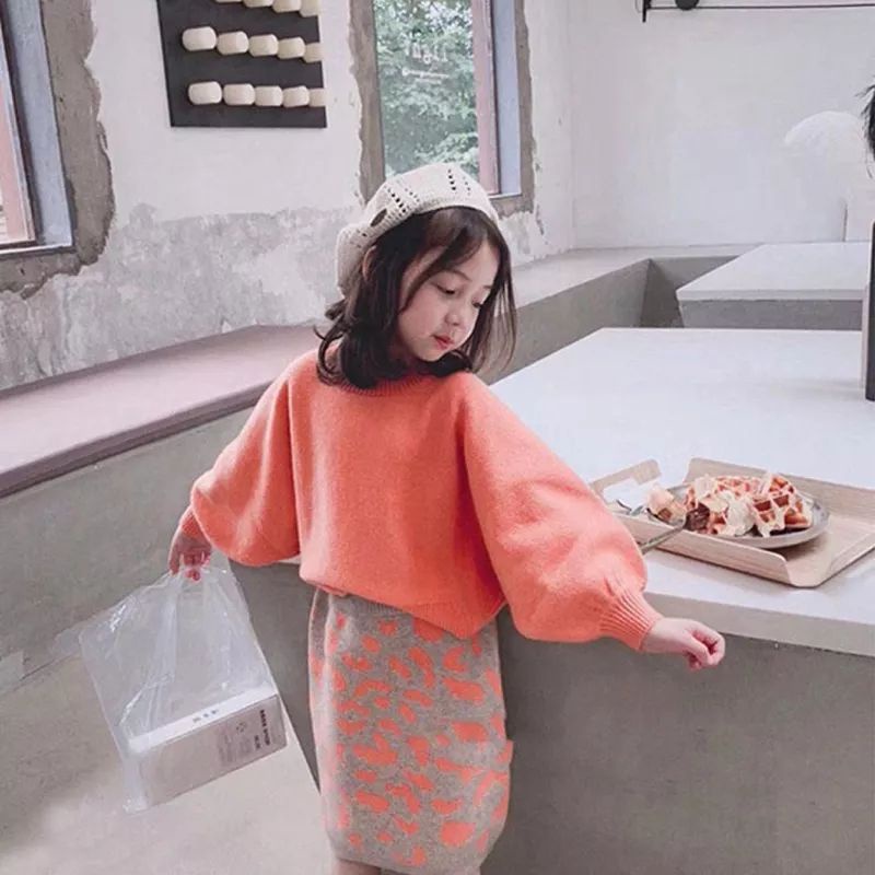Baju setelan anak baju rajut sweater set rok baju anak modis pakaian anak import