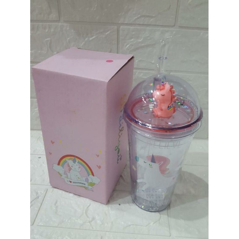 GELAS MINUM KARAKTER UNICORN