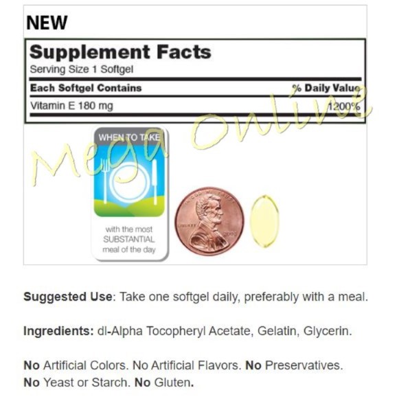 Kirkland Signature Vitamin E 400 IU 500 Softgels