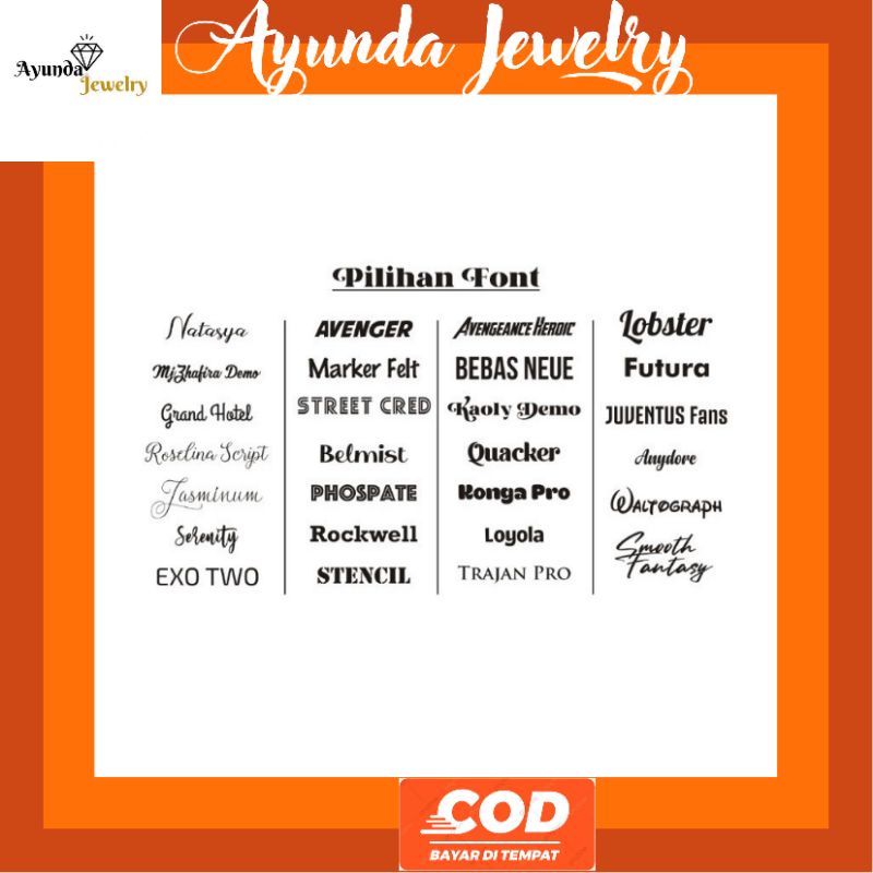 Kalung Nama titanium lapis emas 18k fashion wanita kalung kekinian