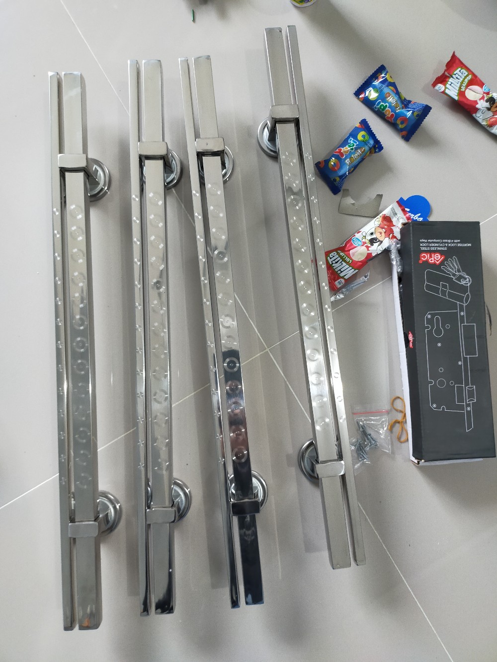 Handle Pintu Stainless Minimalis 60cm 2set+kunci Pelor Promo
