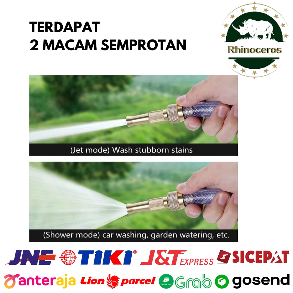 Semprotan Air Lurus Kuningan Hose Nozzle Kepala Cuci Mobil 5/8Inch