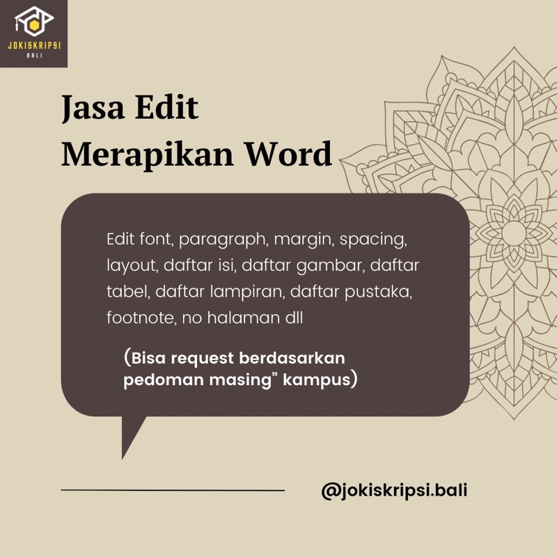 

Jasa Edit Merapikan File Word