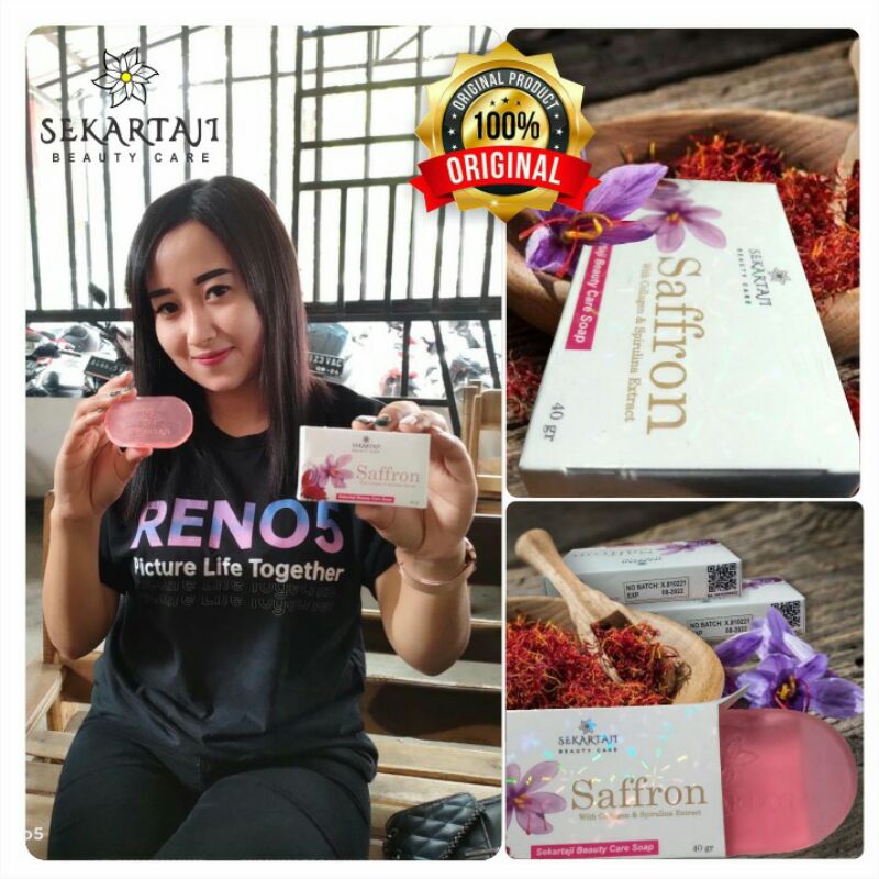 ORIGINAL BPOM !! SABUN PENGHILANG JERAWAT FLEK HITAM DAN PEMUTIH WAJAH / SABUN SAFFRON ORIGINAL