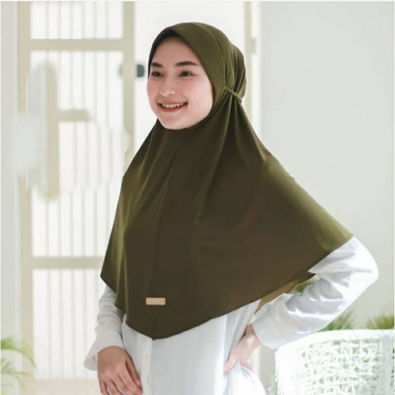 jilbab dewasa bergo instan daily / kerudung instan pet tali ropel polos jersey premium