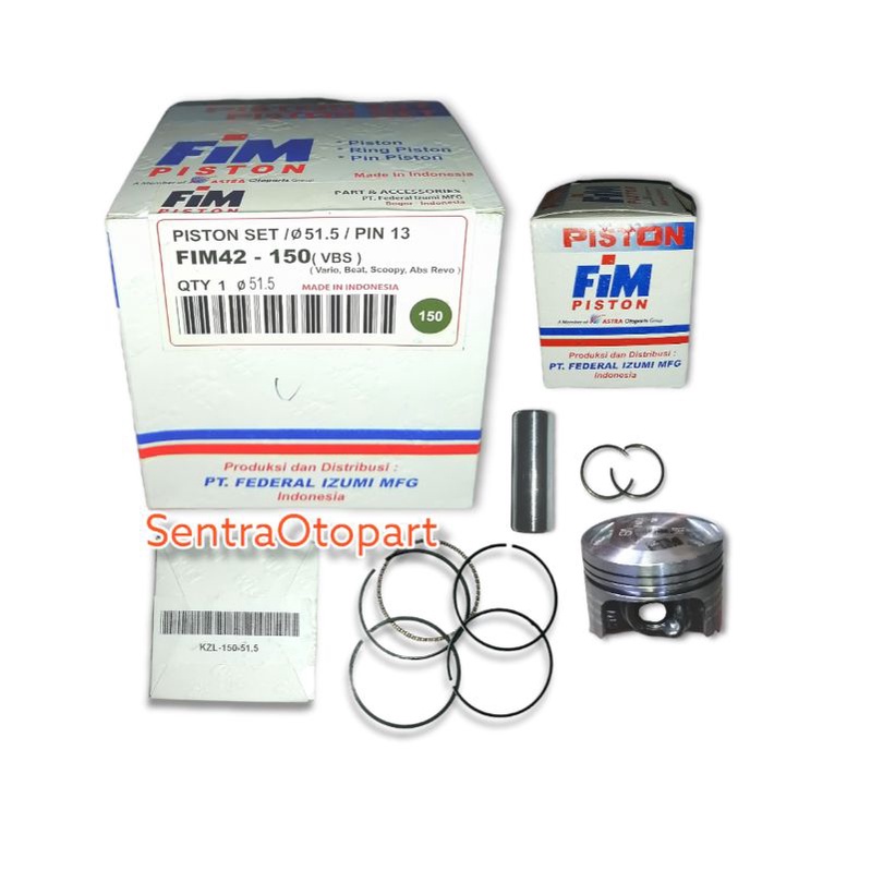 Piston seher kit beat scoopy spacy karbu injeksi stater kasar oversize 150 fim