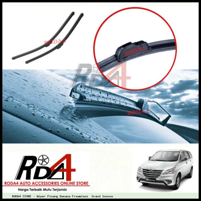 Wiper Mobil Grand Innova 24 16 Frameless Banana 1 Set 2 Pcs