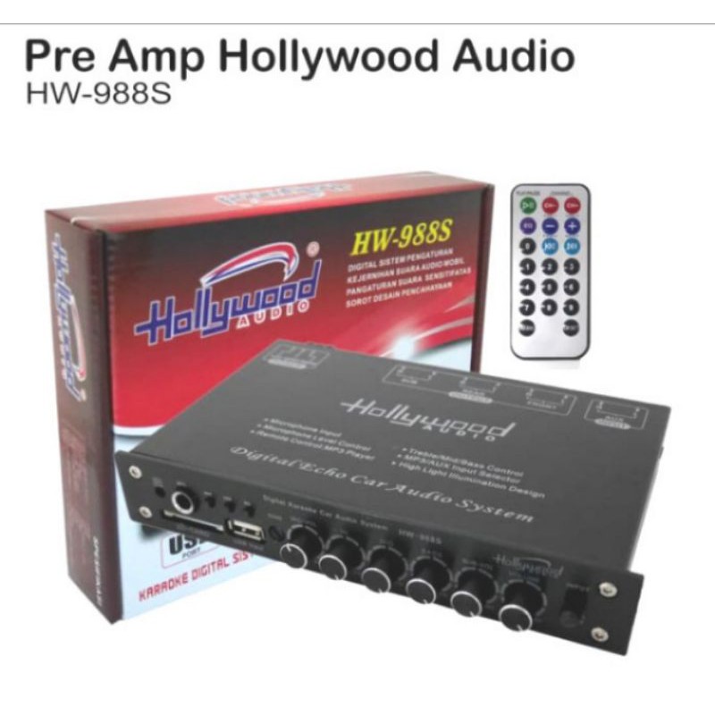 PRE AMP PARAMETRICK HOLLYWOOD HW-988S KARAOKE CAR AUDIO SYSTEM