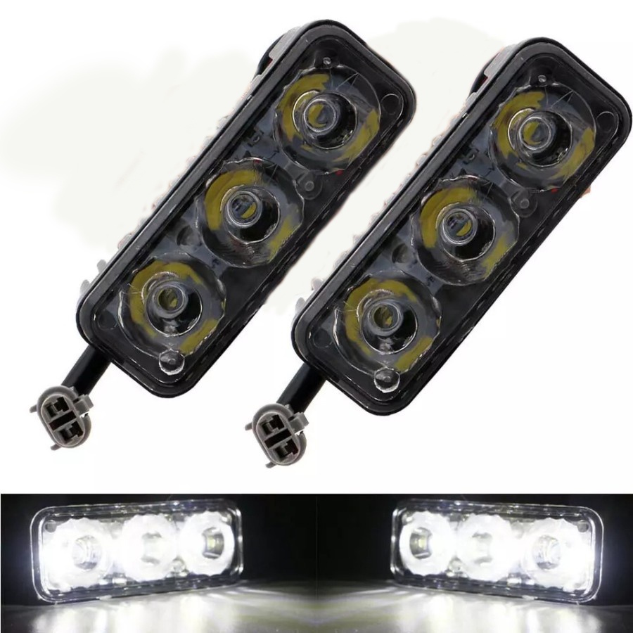 Lampu Mobil LED DRL Power Car Light Daytime Running Tahan Air 12V 2PCS