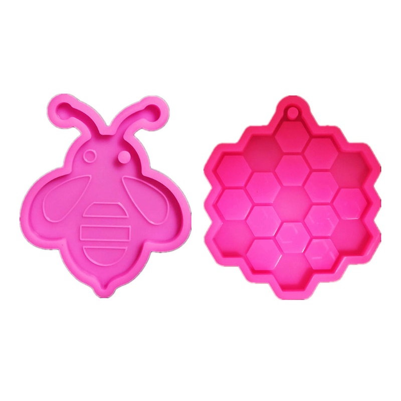 SIY  Honeycomb/Bee Keychain Resin Casting Silicone Mold Woman Keychain Combination Decorative Pendant Mold