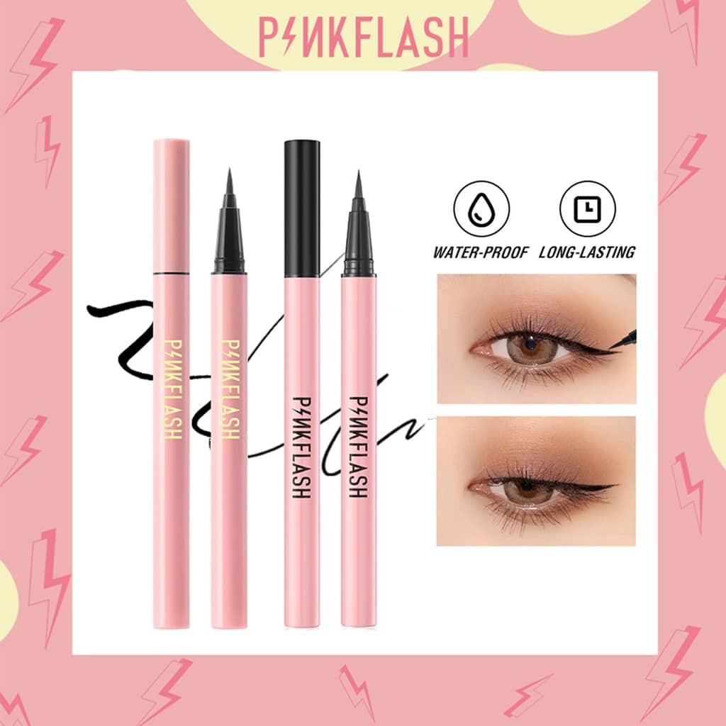 PINKFLASH Eyeliner Pen - Waterproof / Anti Air - Easy Eye Liner / Eyebrow Original BPOM - PINK FLASH Oh My Line