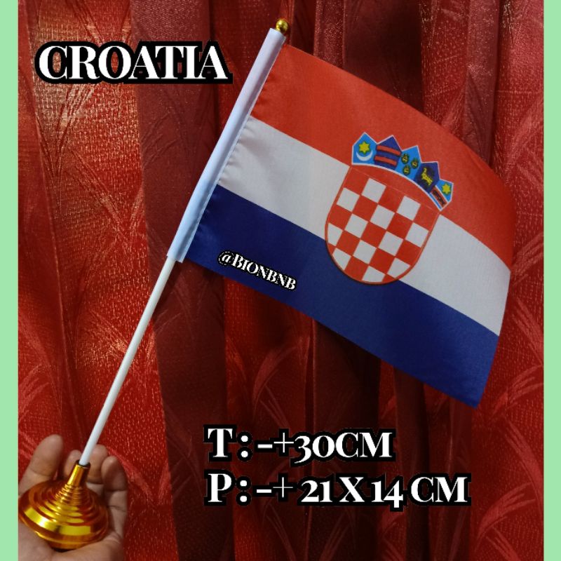 BENDERA KROASIA BENDERA MEJA KROASIA BENDERA TANGAN KROASIA IMPORT PRINTING
