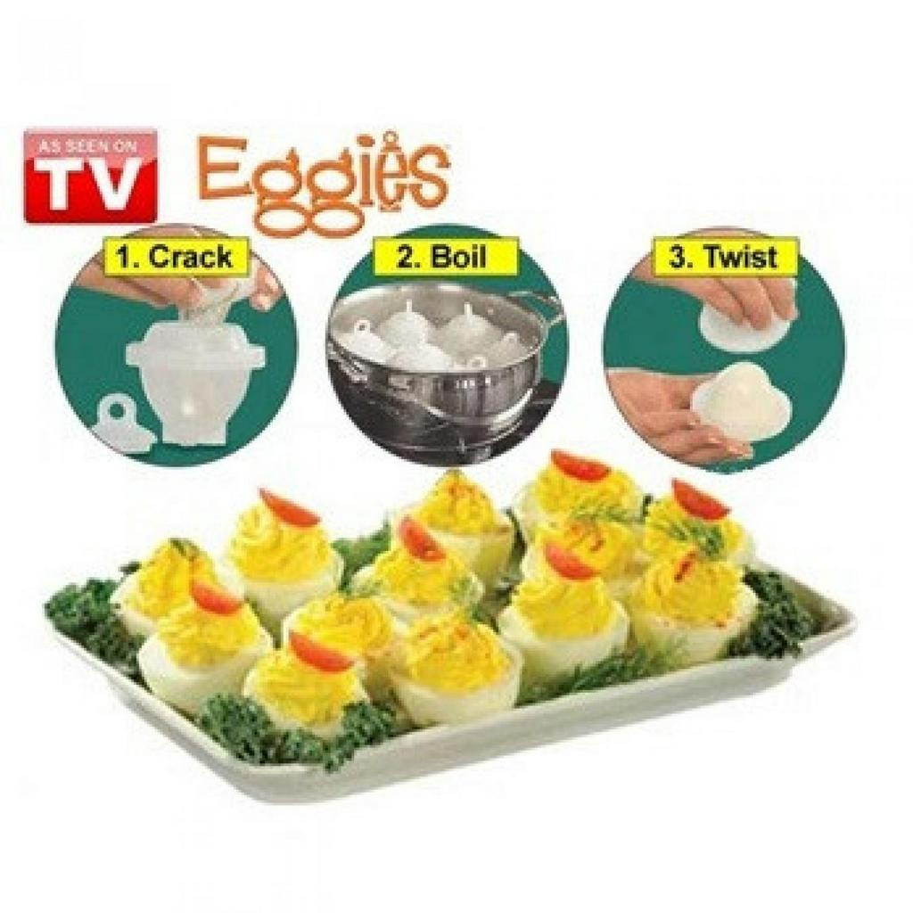 Perebus Telur Ayam Bebek Eggies Egg Boiler Alat Rebus Transparan Perlengkapan Dapur