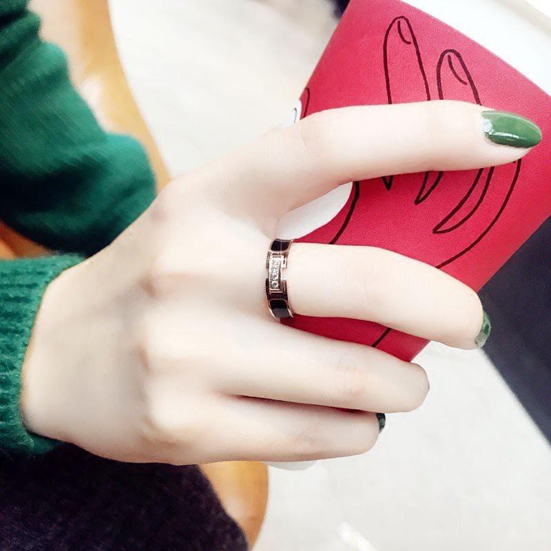 Cincin Titanium Mini Korea Wanita Fashion CK057 rose gold simple elegant cocok pesta kantor formal