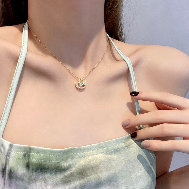 Kalung KL191 Stainless Steel Premium Fashion Wanita Kalung unik Lucu Elegant /Deluna/ BS