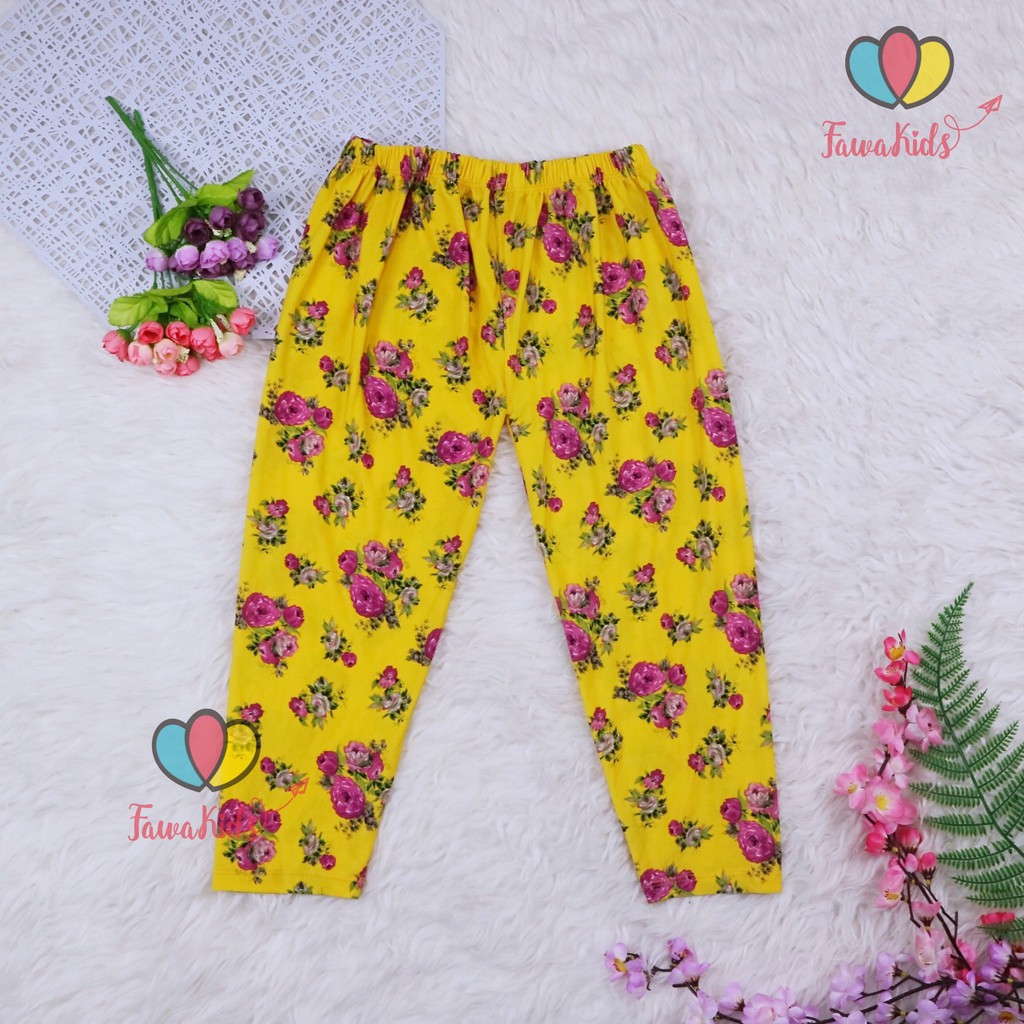 (Motif) Legging Aldys uk 9-10 Tahun / Leging Anak Perempuan Grosir Celana Panjang Cewek Batik Bunga