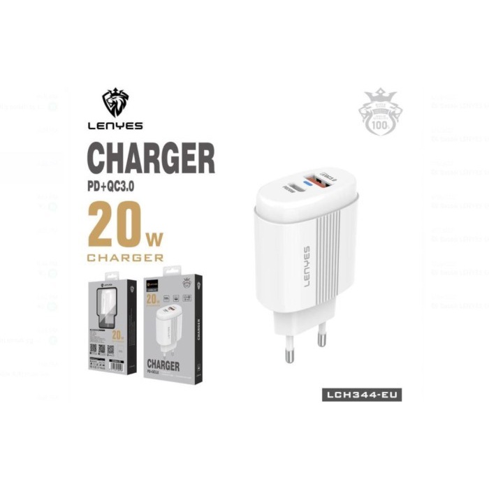 LCH344 Batok LENYES LCH-344 PD 20w Fast Charging USB Type C Charger Grosir