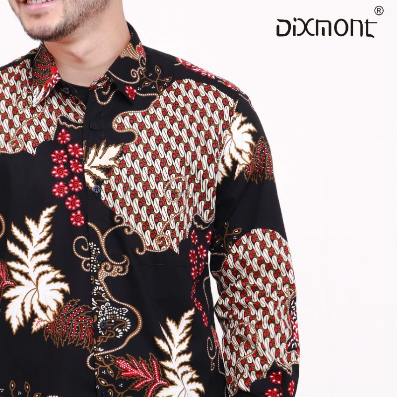 Dixmont Kemeja Pria Batik Panjang Hem BL01721