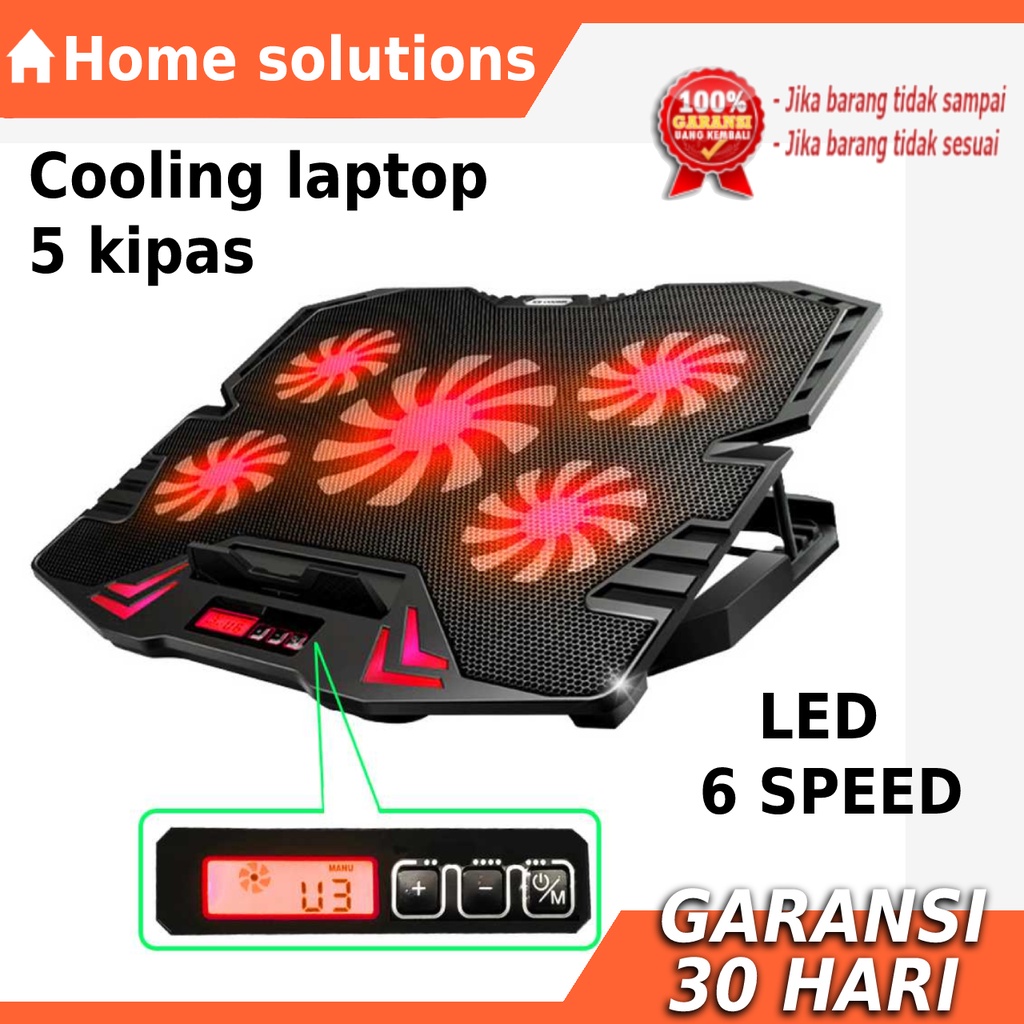 ❤️ Home Solutions ❤️ FAN Cooling Pad Laptop 5 Kipas Taffware Cooling Pad Laptop K5 Cooling Pad Lapto