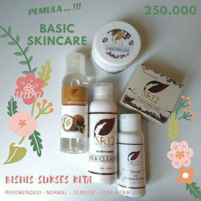 Paket pemula basic skincare sr12 flek hitam, bekas jerawat