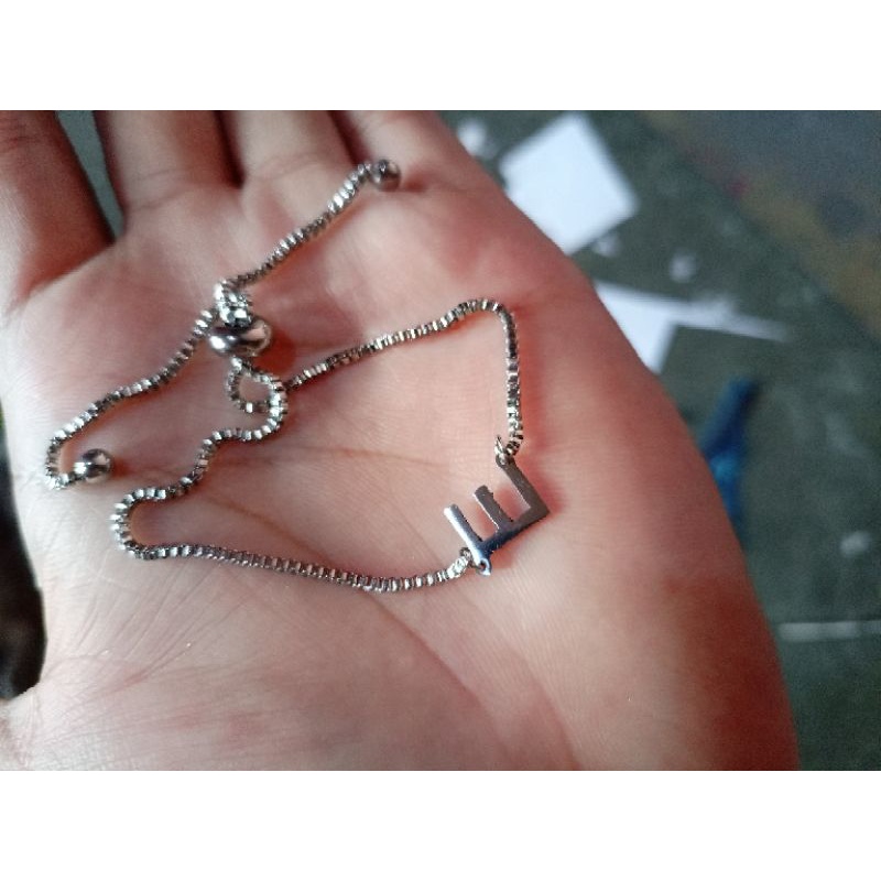 Gelang Serut Custom infiniti Nama Titanium Anti Karat Bracelet wanita aksesoris