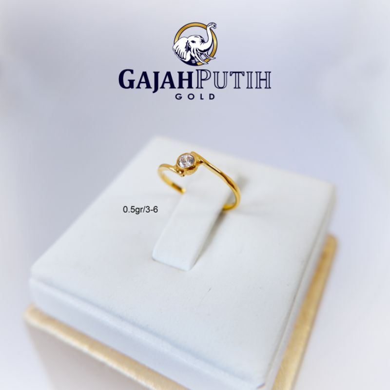 0,5gr Cincin Model Permata Satu Anak Emas Asli kodeO1050306