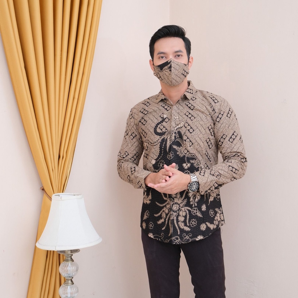 BAJU KEMEJA BATIK PRIA COWOK LENGAN PANJANG SLIMFIT ATASAN BATIK PREMIUM PRIA COWO PRABUSENO