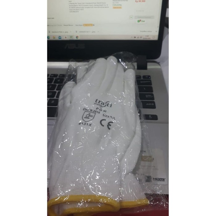 SARUNG TANGAN PALM FIT / GLOVE POLYSTER - TRASTI ( SEPASANG )