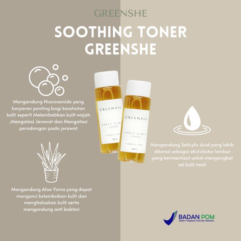 GREENSHE toner cuka apel, toner, toner wajah, toner cuka apel