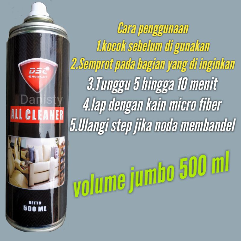 All clear foam ajaib pembersih noda kuning DSC jumbo 500 ml  gratis kain micro pembersih interior