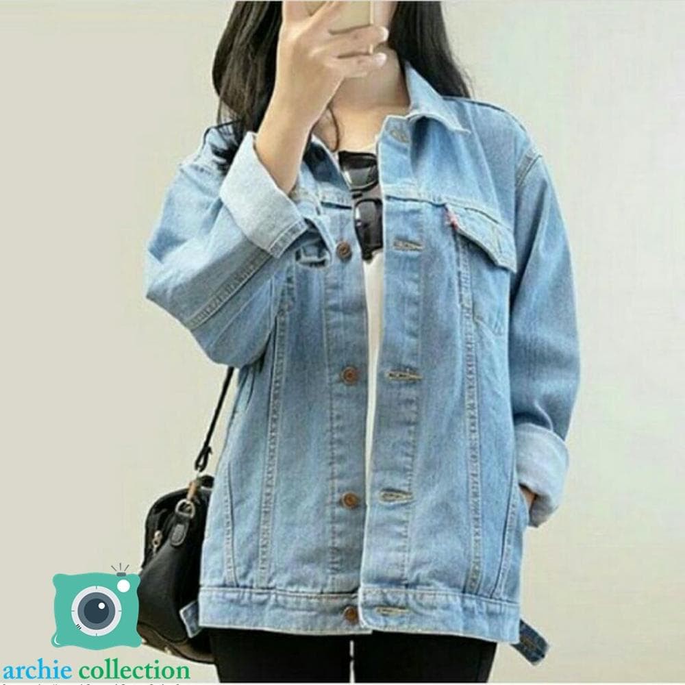 JAKET JEANS WANITA Murah JAKET WANITA OVERSIZE  JAKET OVERSIZE KODE B - BIOBLITZ M
