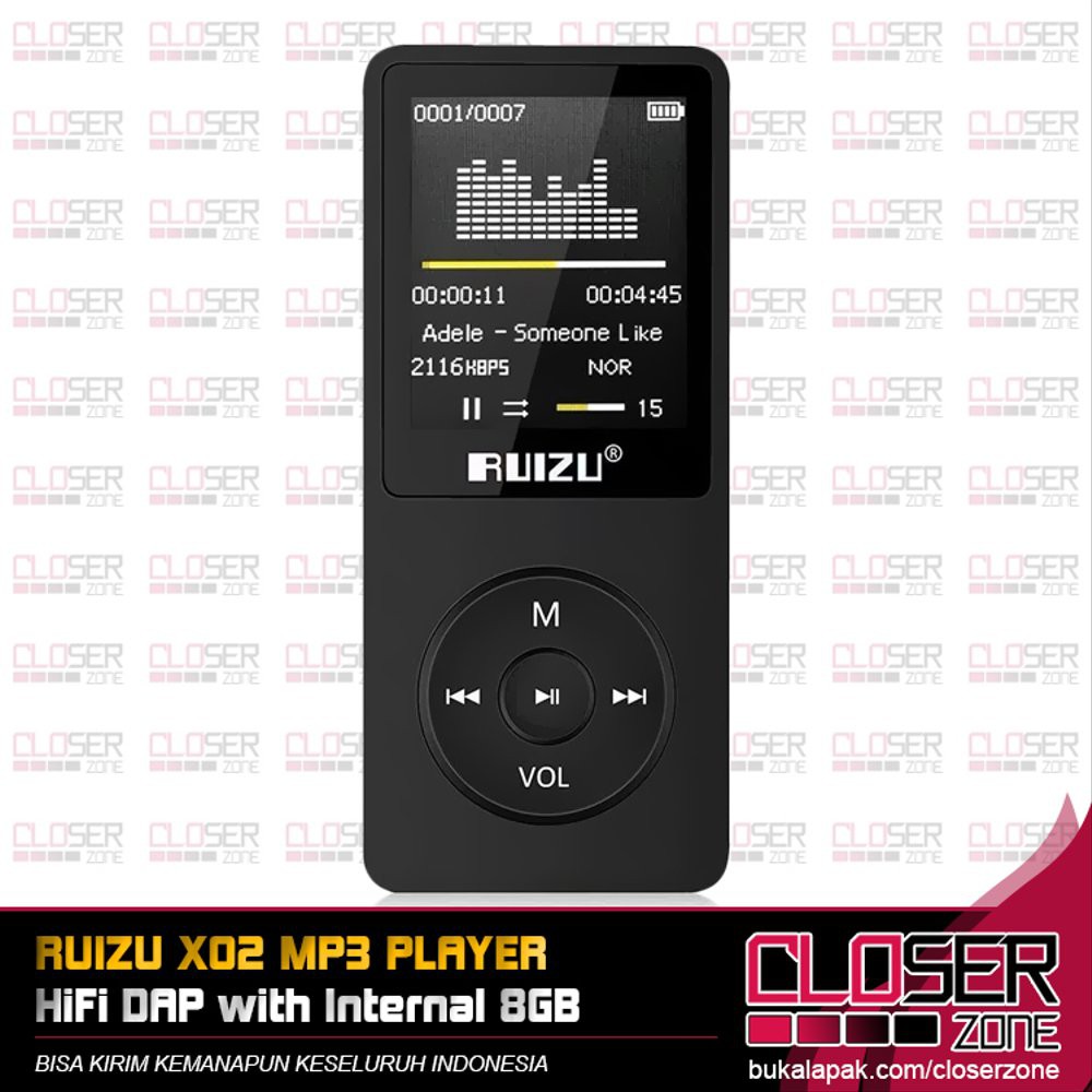 Ruizu X02 HiFi DAP MP3 Player 8GB