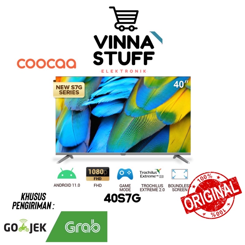 Televisi LED 40 Inch Coocaa 40S7G Android TV Youtube Internet Smart
