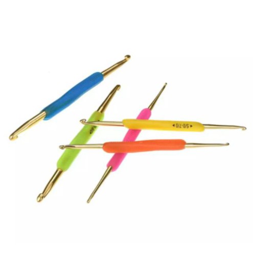 AnekaBenang - Hakpen (Alat Rajut / Crochet Hook) Gold With Handle - PCS