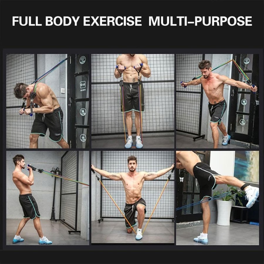 Resistance Band Bands Tube Tubes Set Alat Fitness Portable Workout gym