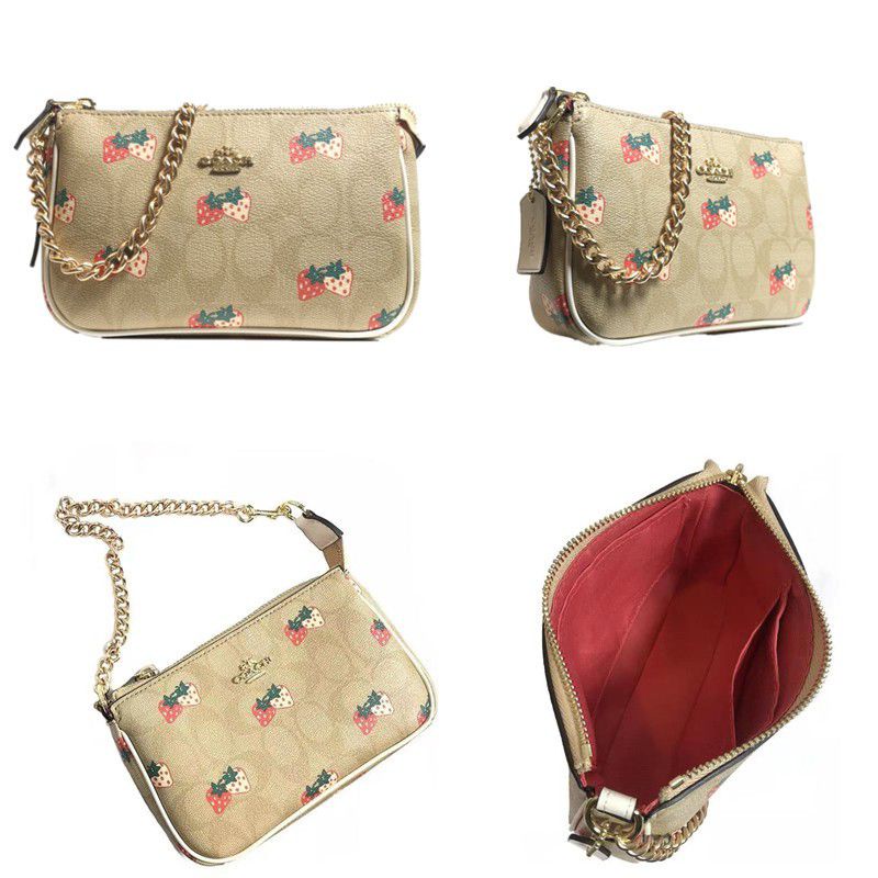 Coach Nolita 19 In Signature Canvas With Strawberry Print(691)