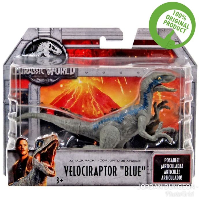 Jurassic World Fallen Kingdom Attack Pack Velociraptor Blue Dino