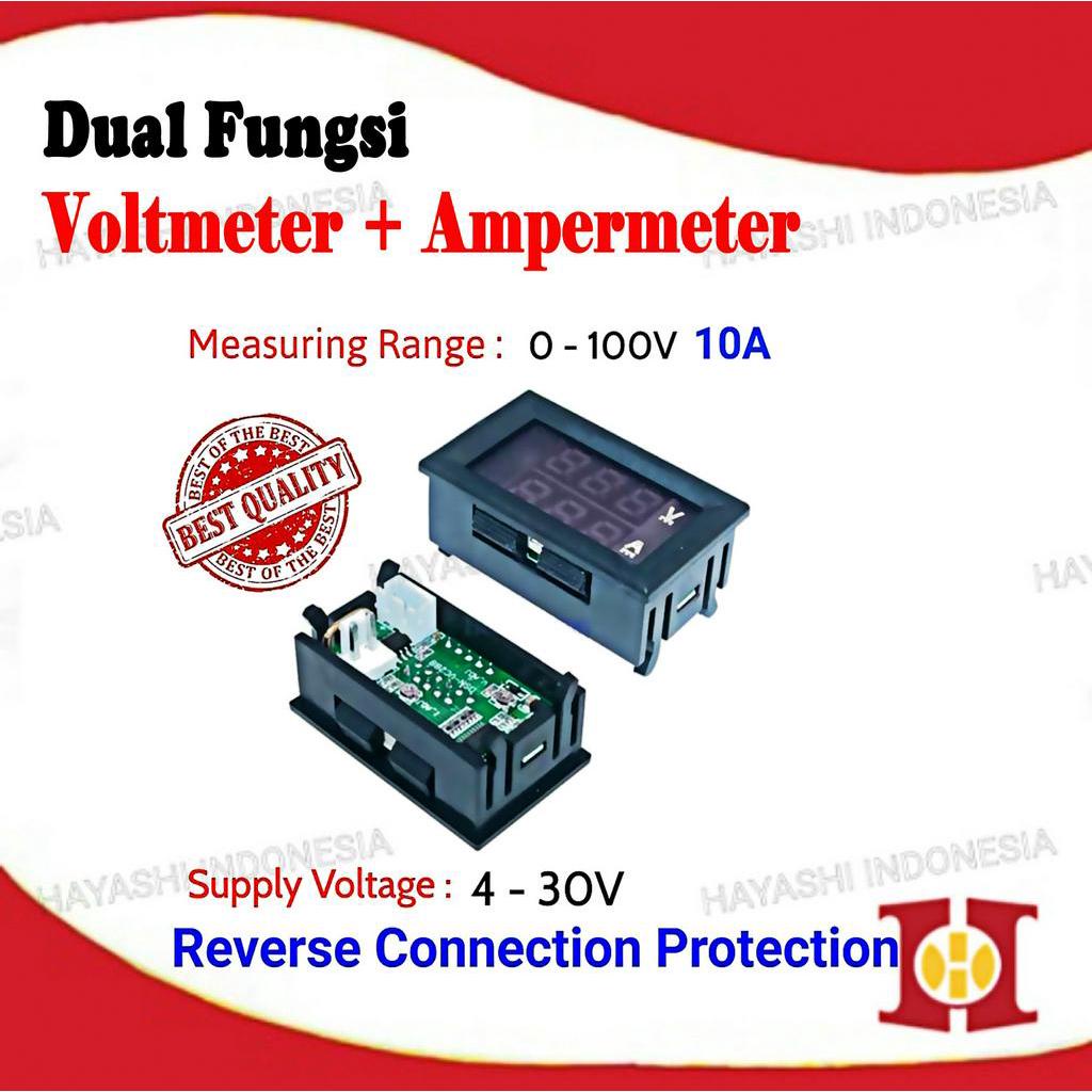 Dual Volt Amp Meter Digital Ampere Meter Voltmeter 10A 0-100V Ammeter