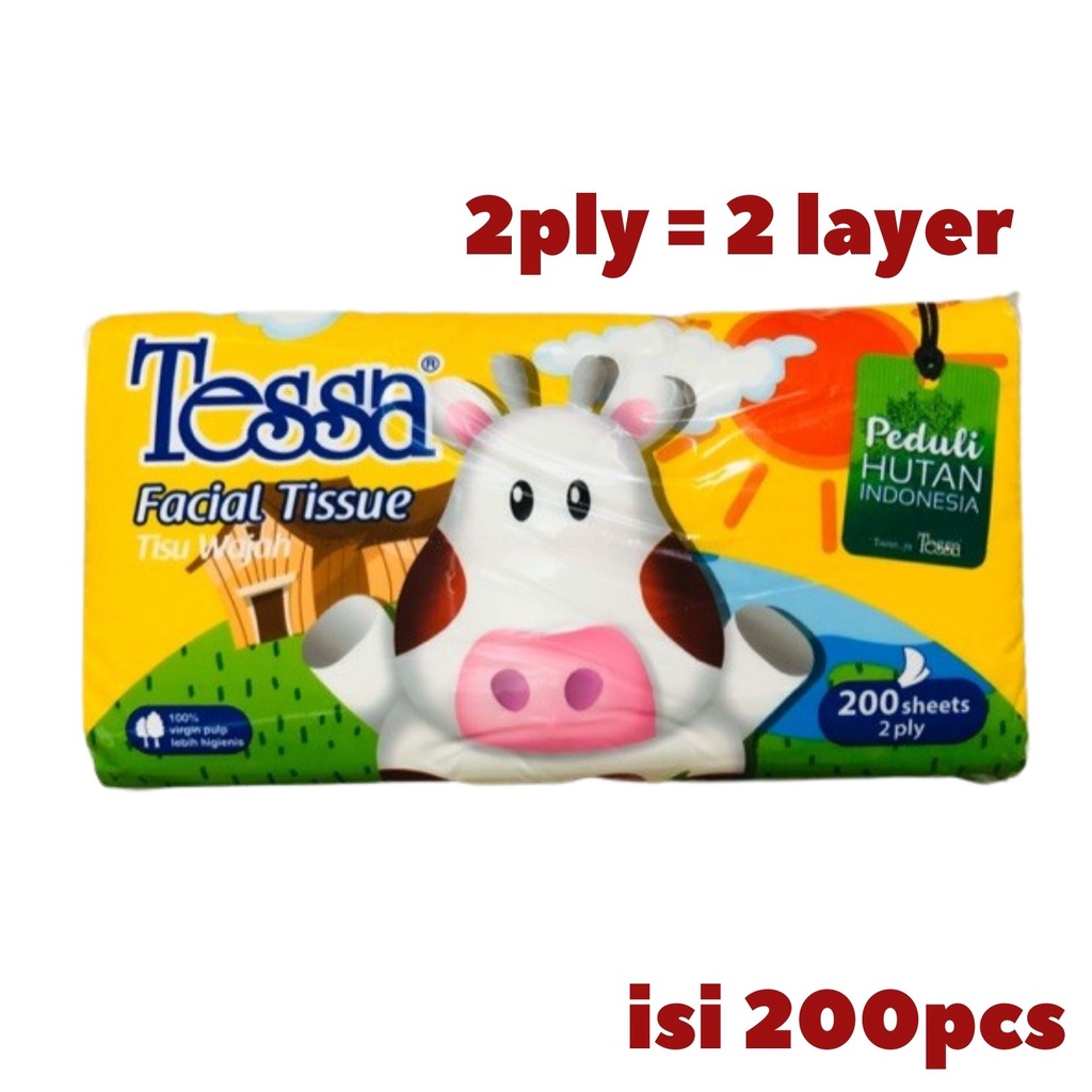 Tissue Tessa Facial Tisu Wajah 2ply isi 200 sheets lembar