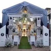 gapura pintu masuk / backdrop derasi pelaminan.