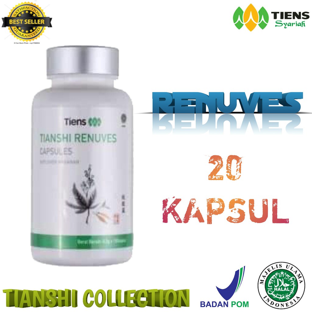 Renuves Tiens - Obat Sesak Nafas - Mata Minus - Paru - Paru Dan Jantung - Murah - Laris - 20 Kapsul