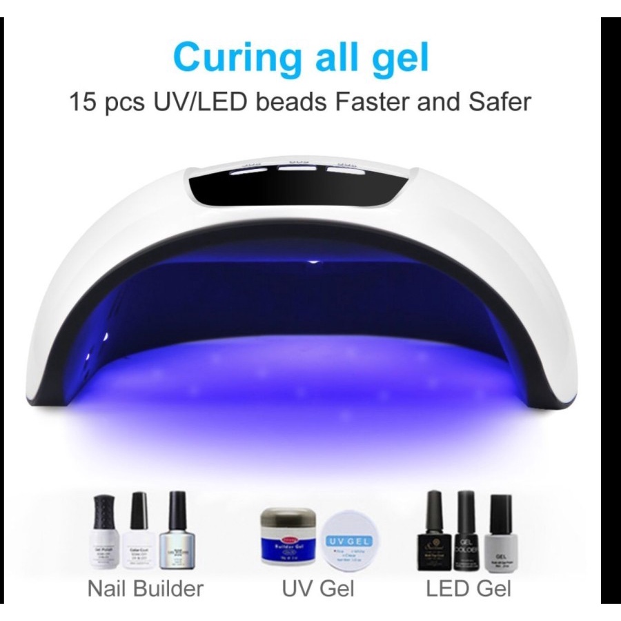 Pengering Kutek kuku Gel 45W Nail Art Manicure Lampu UV Smart LED