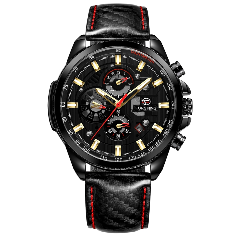 

FORSINING Jam Tangan Mekanik Sport Mewah dengan Strap Kulit