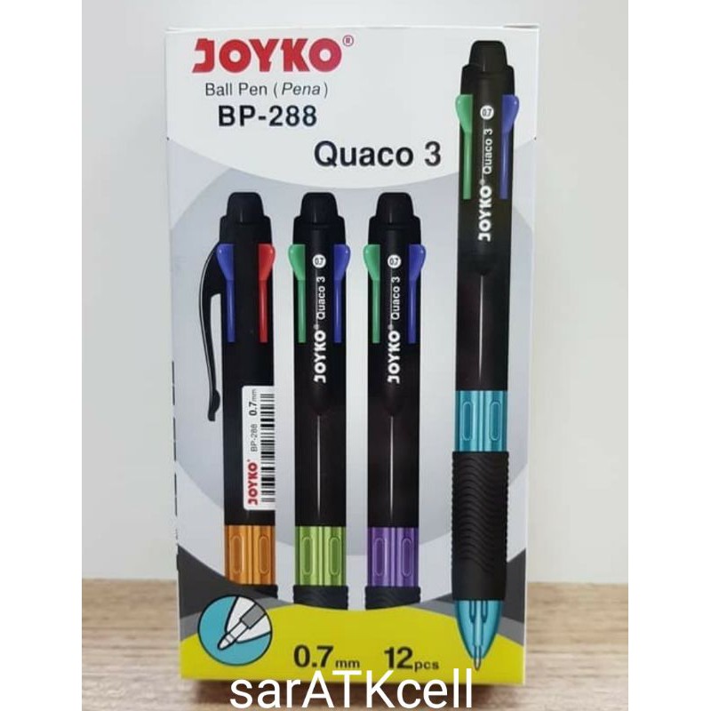 

12 pcs Bupoin 4 Warna / Pulpen Joyko BP-288 Quaco 3