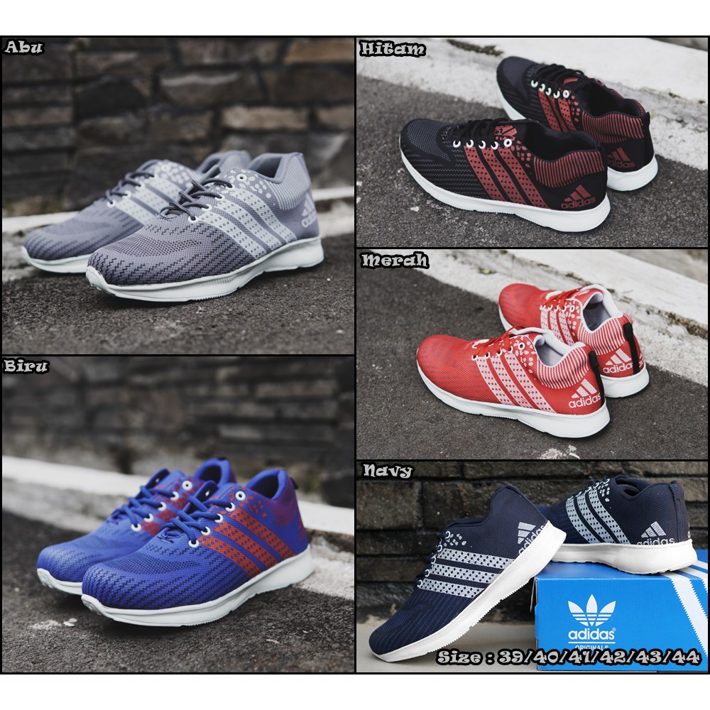 SM88 - Sepatu Sport Pria Adidas Zoom Sneakers Olahraga Bertali Jogging Running Cowok Snekers Murah